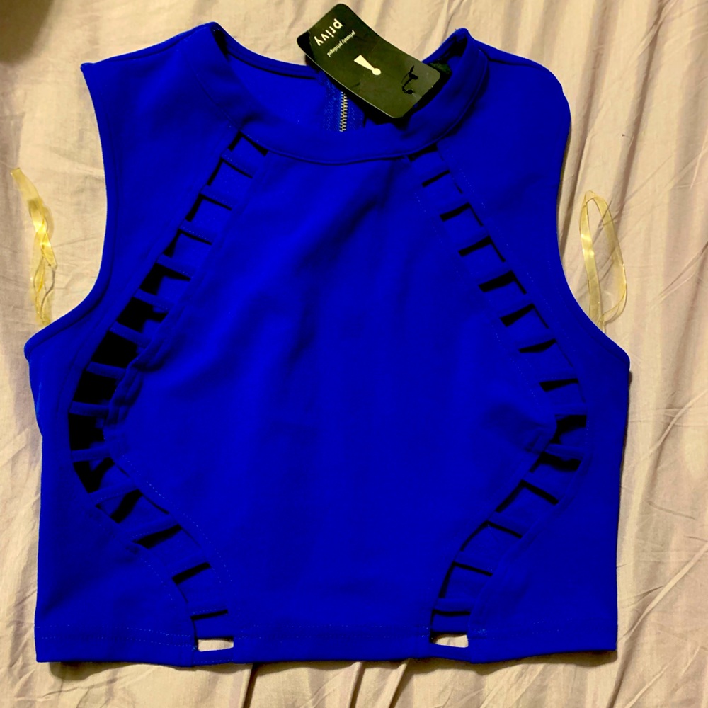 Blue Crop top size medium